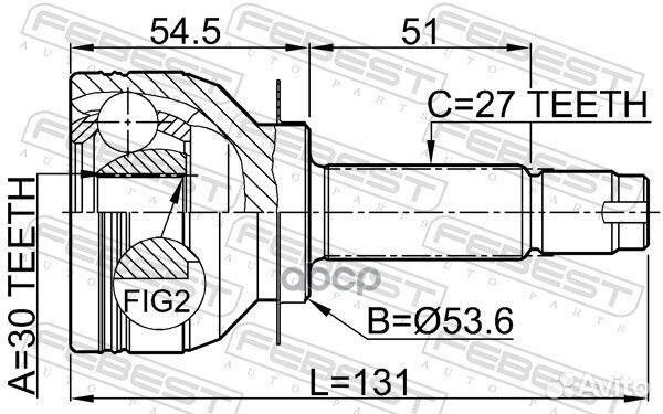 0810-B13 ШРУС наружный к-кт Subaru Legacy (B13