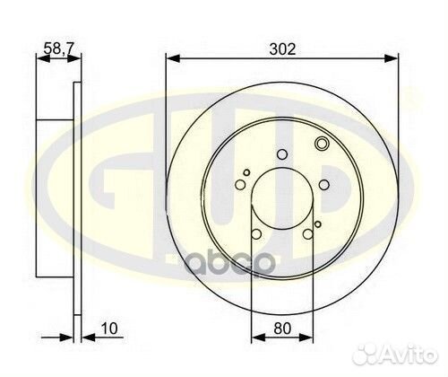 Диск тормозной перед GDB110330 G.U.D
