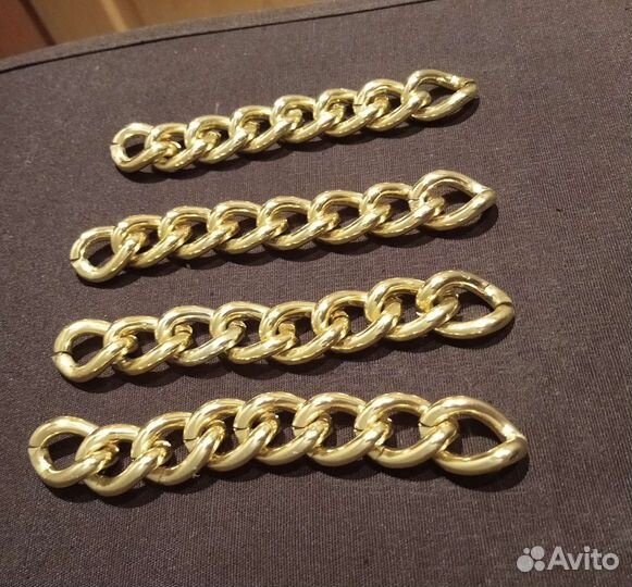 Золотые цепи 4 шт - декор для обуви, сумок и кепок