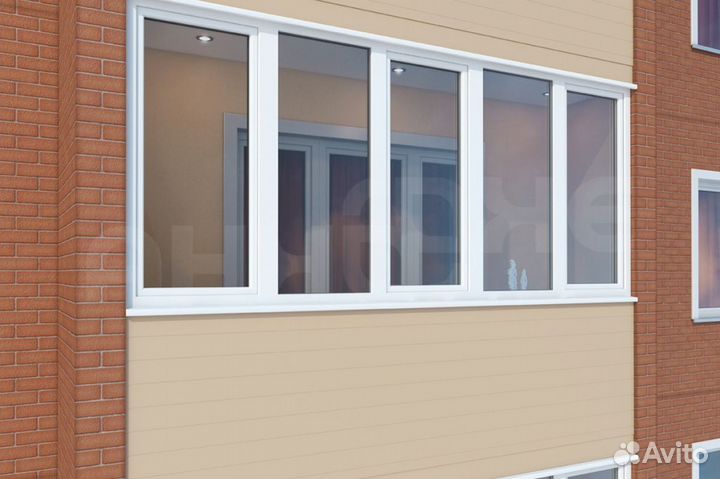 Остекление балконов и лоджий под ключ P9056