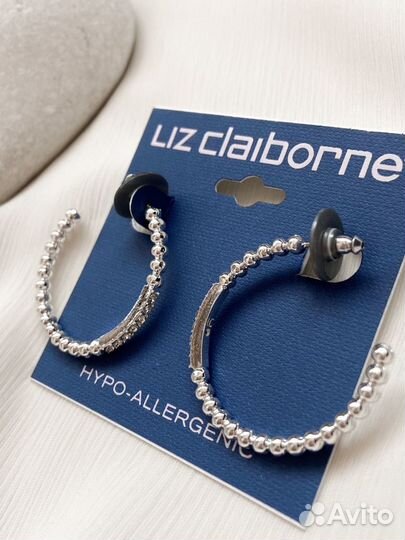 Новые серьги Liz Claiborne полукольца кристаллы