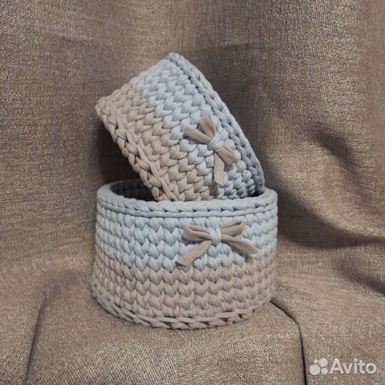 Корзины вязаные трикотаж