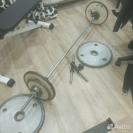 Штанга гриф блины бу