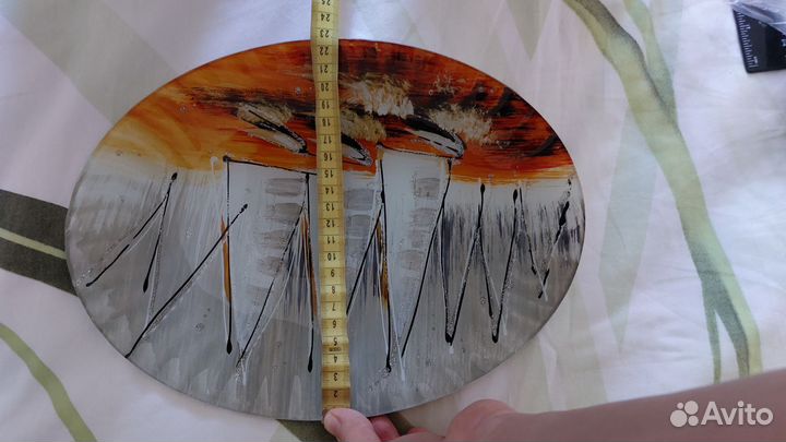 Тарелка декоративная яхты 20 на 30 стекло