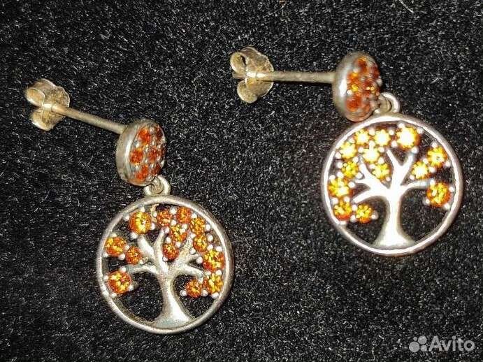 Висячие серьги гвоздики