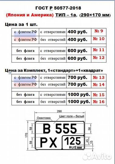 Изготовление дубликатов номеров