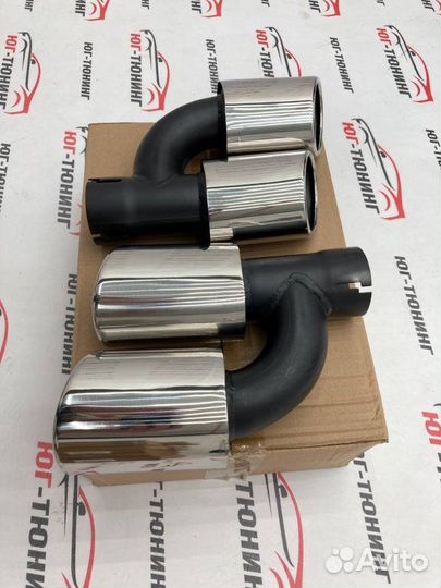 Насадки на выхлоп S4 стиль 15-н.в. двойные Audi А4