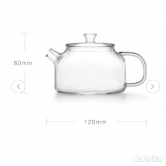 Чайный сервиз стекло, заварник, чайная чашка