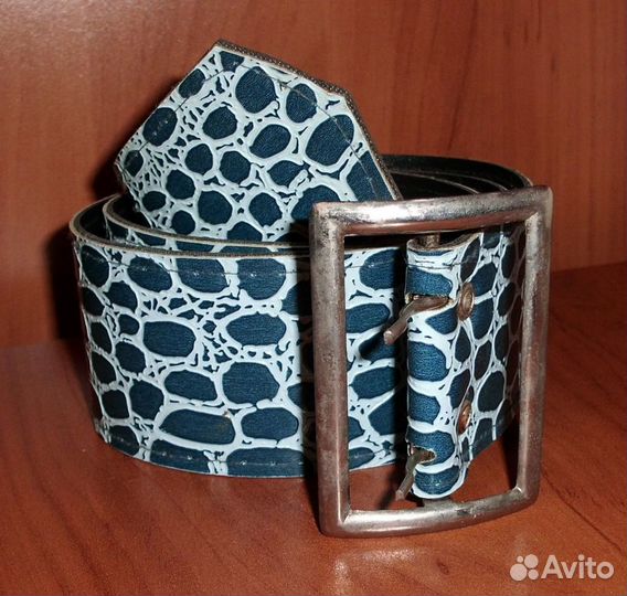Ремень пятнистый кожзам ширина 5.5 см длина 87 см