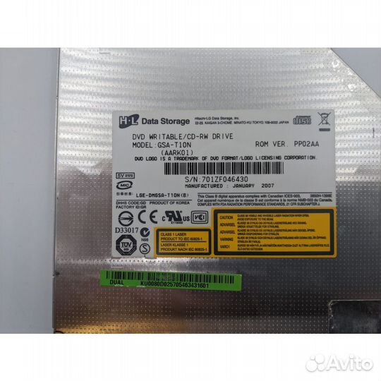 Привод DVD-RW gsa-t10n, aark01, Acer Aspire 3693wl