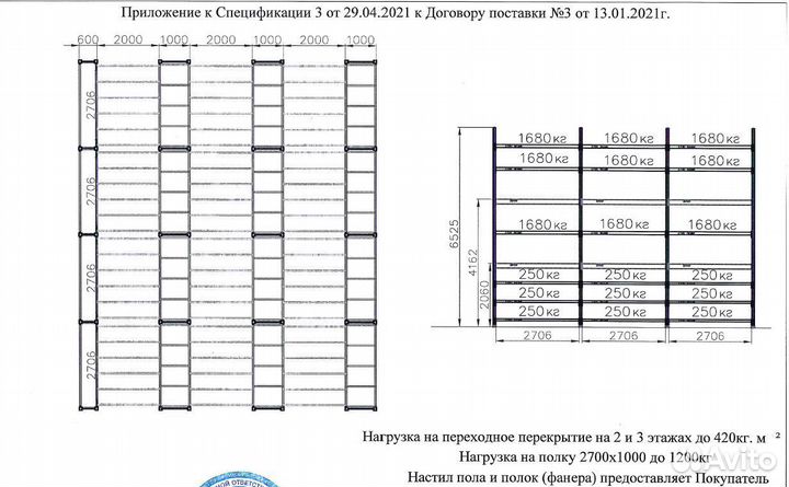 Новый мезонин на рамах не смонтированный