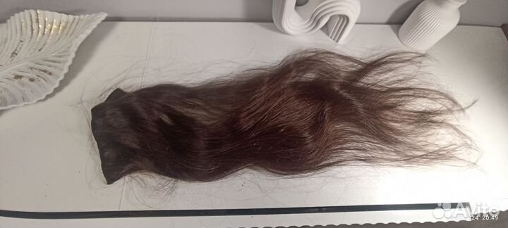 Волосы на заколках натуральные русые