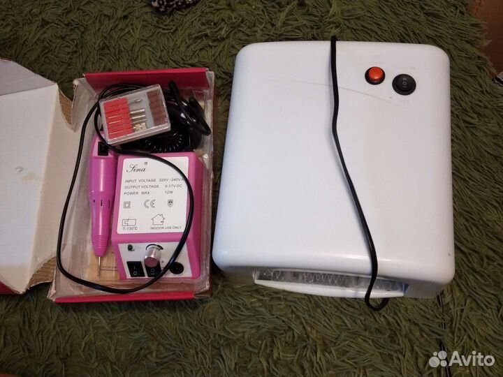 Уф лампа для ногтей и аппарат для ногтей