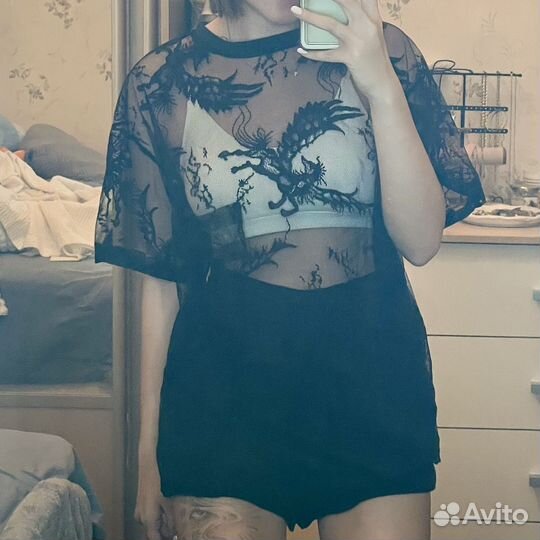 Кофта прозрачная с узорами