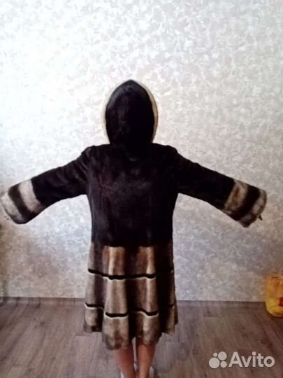 Шуба норковая с капюшоном