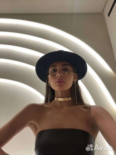 Цепочка на лицо на нос украшение из цепей сердечки