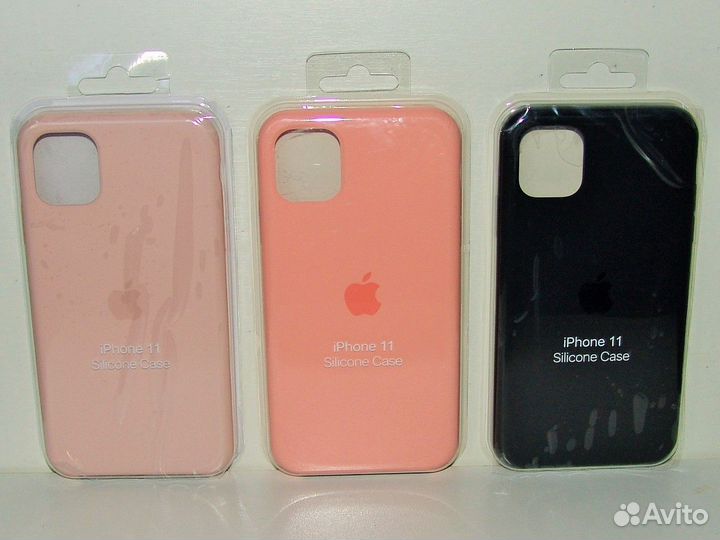 Силиконовые чехлы I Phone 11 с выдавленным лого