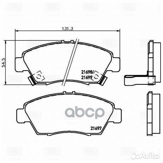 Колодки торм. для а/м Honda Jazz (01) /Civic VI