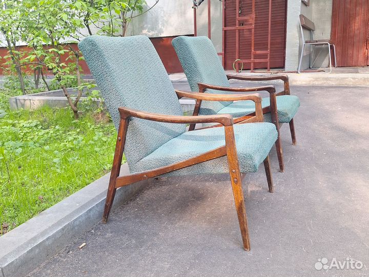Винтажные мягкие стулья- кресла Лигна Чехословакия