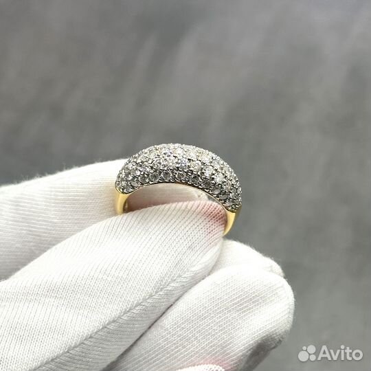 Золотое кольцо с бриллиантами 1,8 ct 750 проба