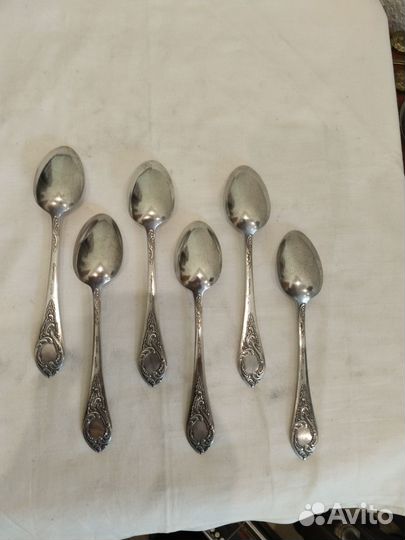 Ложки столовые мельхиор рисунок Фаберже СССР
