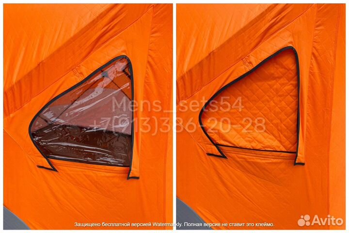 Зимняя палатка куб 3 слоя 240х240х210 с дымоходом