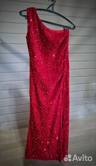 Вечернее блестящее платье в пол 46-48