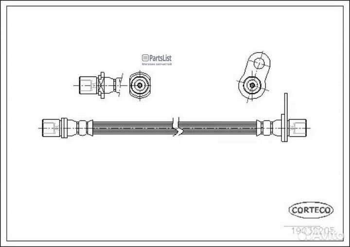 Тормозной шланг задний L 356mm 19032205