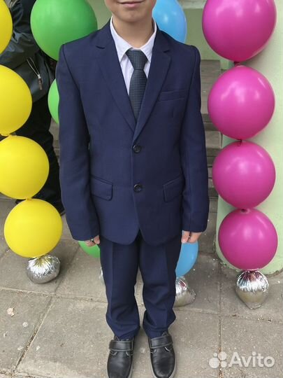Школьный костюм для мальчика 134 синий