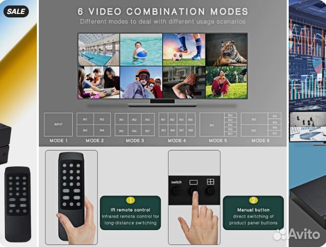 Мультидисплей 8 в 1 hdmi