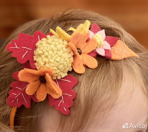 Ободок для волос ручной работы осень