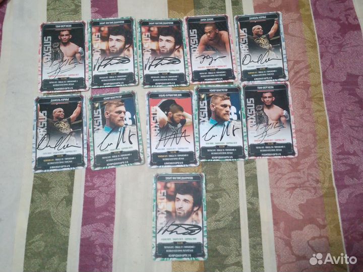 UFC карты с подписями