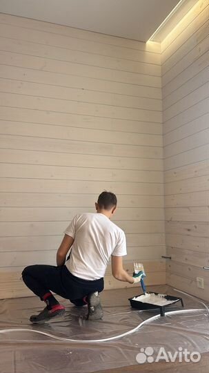 Покраска,шлифовка бруса вагонки