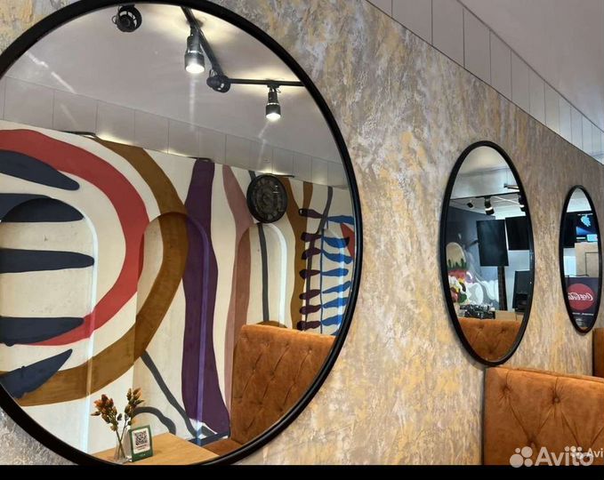 Зеркало круглый железный рамкам