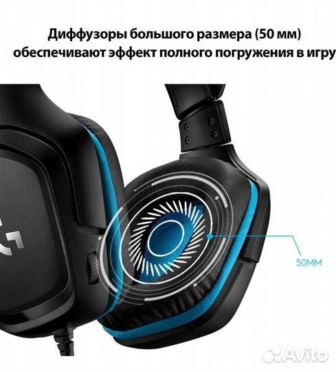 Наушники проводные с микрофоном Logitech G432