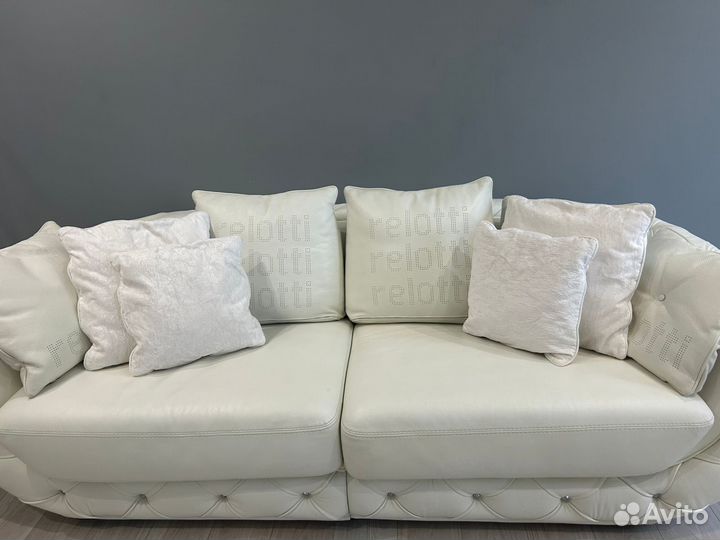 Диван раскладной Rilotti. Натуральная кожа(Италия)