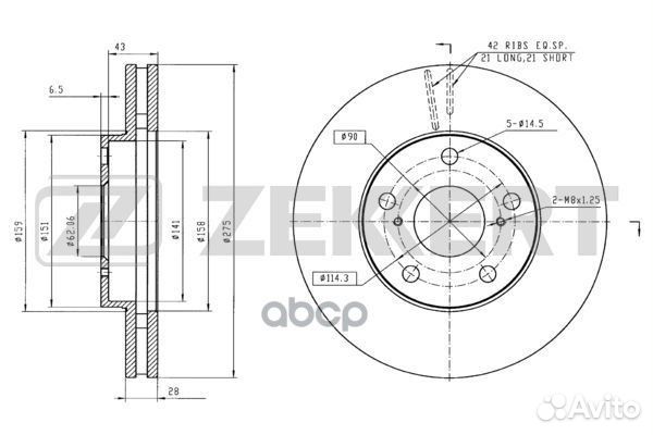 Диск торм. перед. Lexus ES (VZV MCV ) 91- To