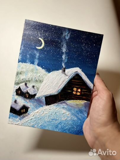 Картина на холсте сказочная зима