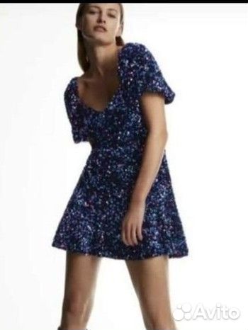Платье zara xs s с пайетками