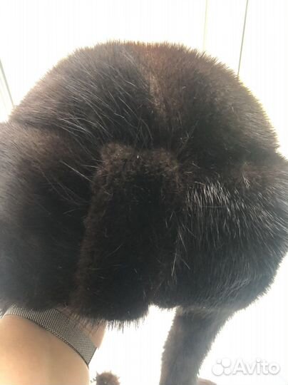 Шапка норковая ушанка, б/у