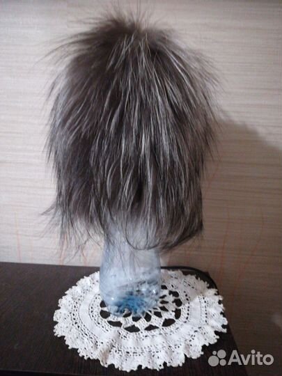 Шапка меховая чернобурка бу,Сост отличное