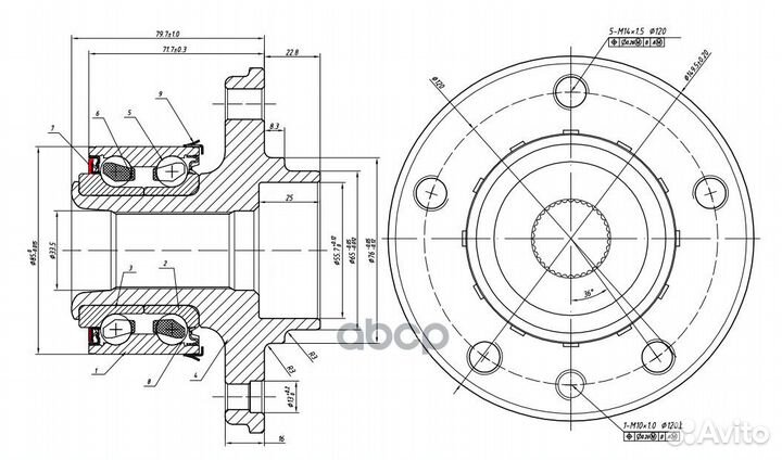 Ступица колеса в сборе LR VW T5/Multivan 03