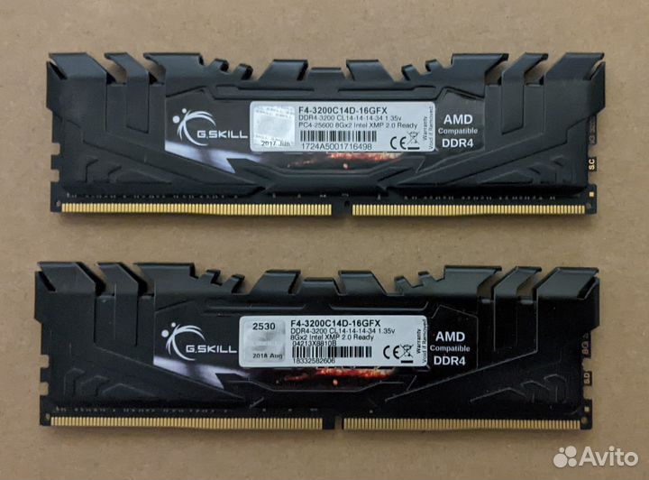 DDR4 G.Skill CL14-14-14-34 3200 MHz 2x8 гб (16 гб)