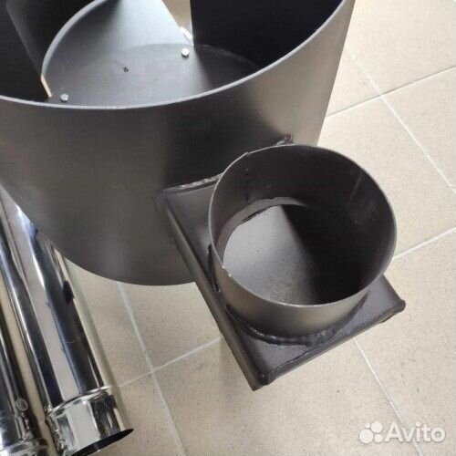 Печь с трубой 100мм под казан 10л с платформой