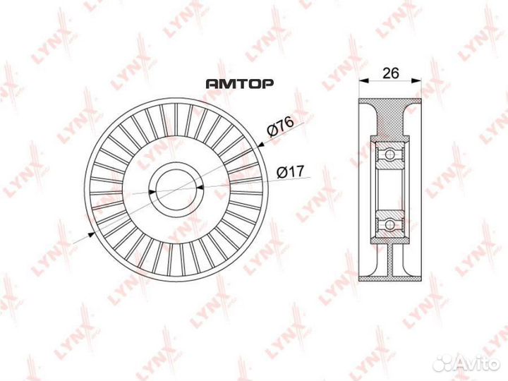 Lynxauto PB5264 PB-5264 ролик натяжной ремня но с