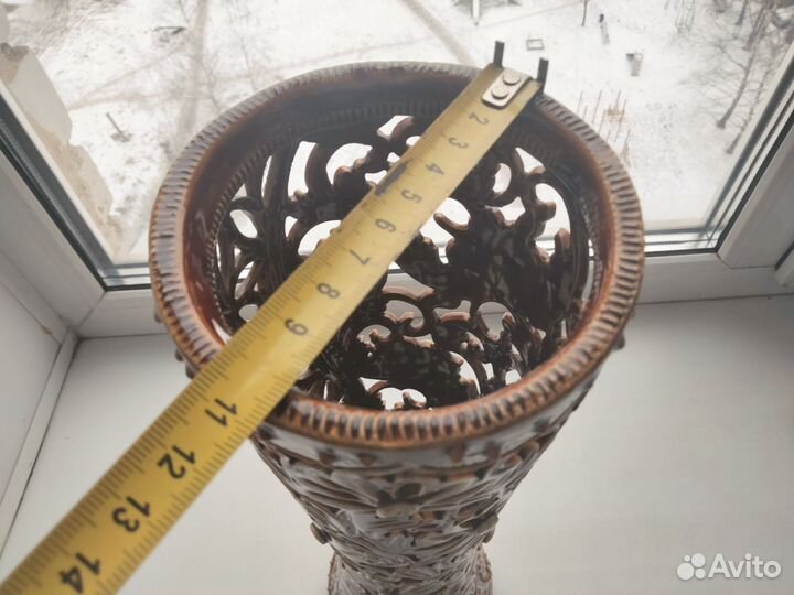 Высокая прорезная ваза,славянская керамика,красава