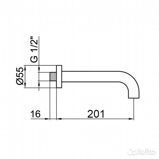 Излив Webert ac0371015 Хром