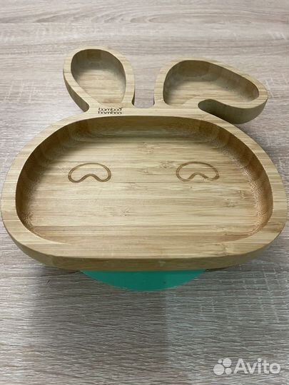 Бамбуковая тарелка на присоске