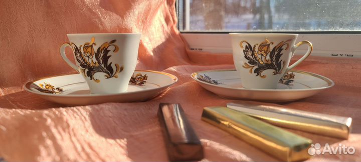 Кофейная пара Рижский фарфор 1сорт СССР винтаж