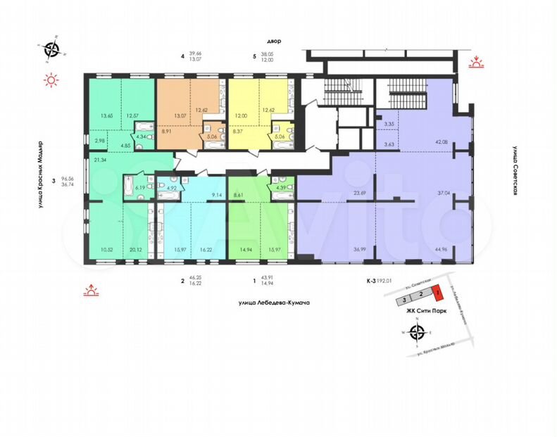 1-к. квартира, 43,9 м², 2/15 эт.